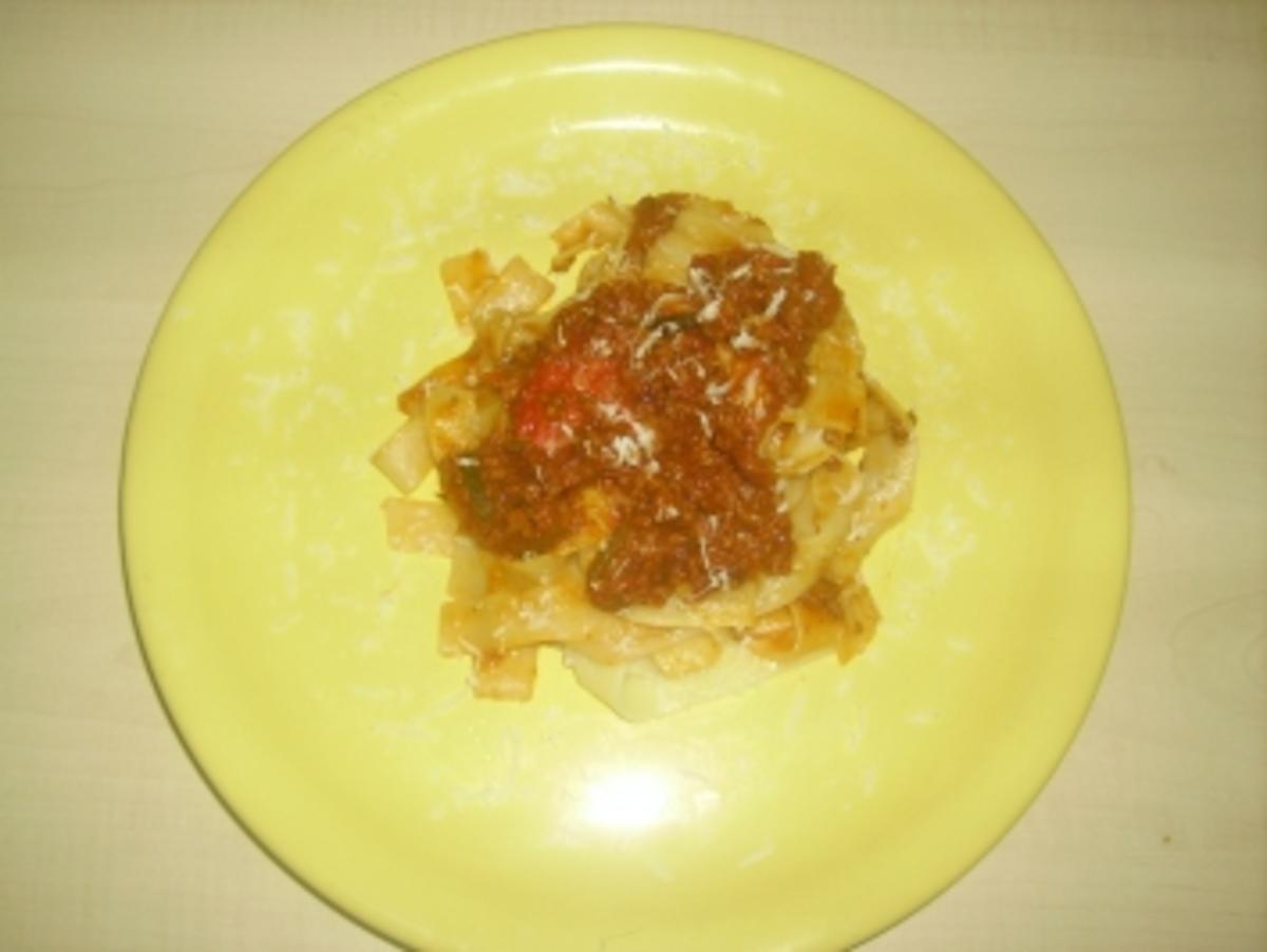 Paprika-Zucchini Bolognese - Rezept