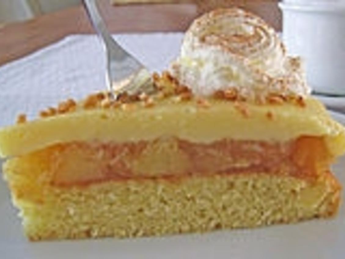 Apfelkuchen mit Pudding Eilikör Guss - einfach - 176 kcal/100g