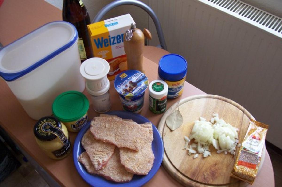 Schnitzel in Senfsoße - Rezept