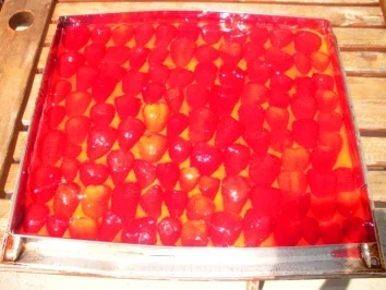 Erdbeerschnitten mit Vanille-Eierlikörcreme - Rezept