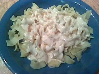 Rezept: Bandnudeln mit Frischkäsesoße Bandnudeln mit Frischkäsesoße - Rezept