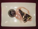 Blaubeer-Käsekuchen-Brownie mit Zabaione und beschwipsten Beeren - Rezept