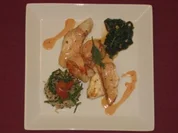 Edelfisch-Teller mit Wildreis und jungem Spinat - Rezept