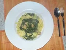 Bandnudeln mit Spinat u. Putenbrust - Rezept