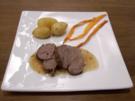 Angusrind an Pfeffersoße mit mediterranen Kartoffeln und frittierten Möhren - Rezept