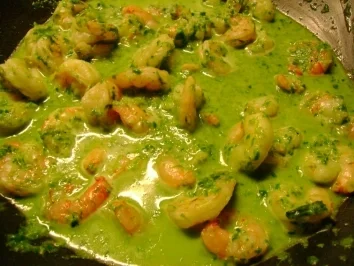 Pasta: Garnelen in Bärlauchreme mit Tagliatelle - Rezept - Bild Nr. 4