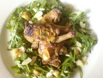 Zitronentaube auf Rucolasalat - Rezept