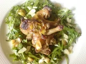 Zitronentaube auf Rucolasalat - Rezept