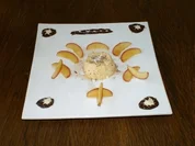 Marzipanmousse an gelierten Apfelspalten - Rezept