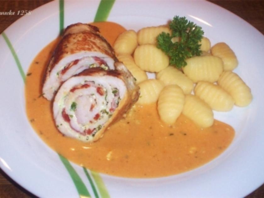 Putenroulade Gefüllt mit Feta-Bärlauch-Creme - Rezept mit Bild - kochbar.de