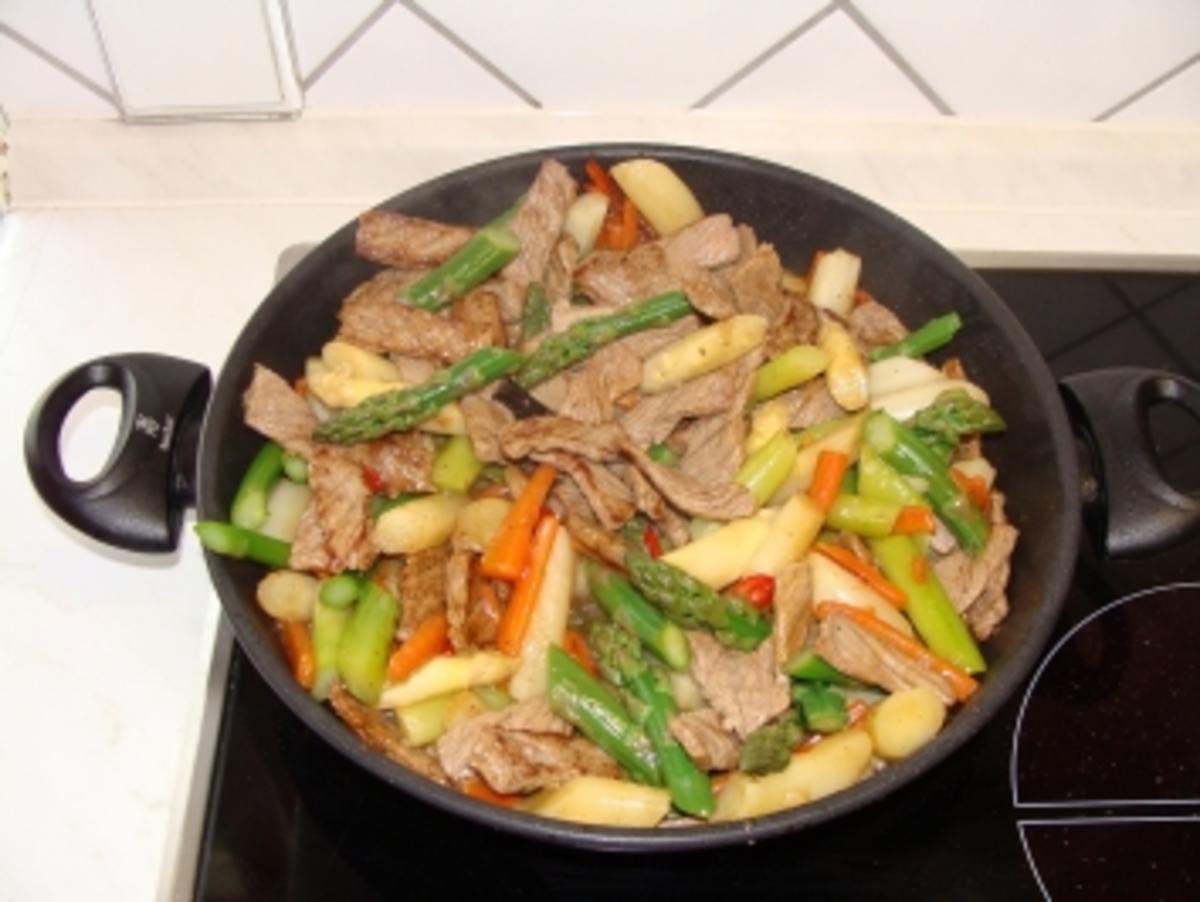 Geschnetzeltes mit zweierlei Spargel - Rezept - kochbar.de