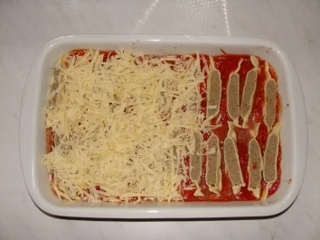 Maultaschen mit Linsenbett in Tomatensoße - Rezept