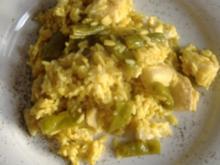 Fischcurry mit Reis und Bohnen - Rezept
