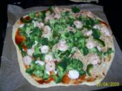 Spaghettipizza mit Garnelen - Rezept