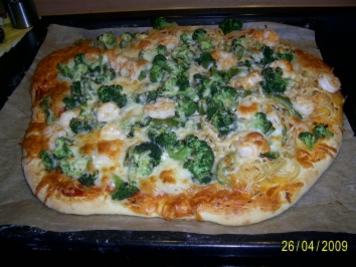 Spaghettipizza mit Garnelen - Rezept - Bild Nr. 2