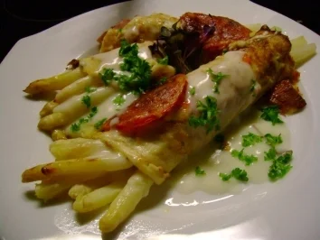 Rezept: Spargel: Pfannkuchen mit Rucolasprossen Bild Nr. 7 Spargel: Pfannkuchen mit Rucolasprossen - Rezept - Bild Nr. 7