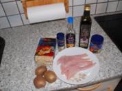 Putenstreifen asiatisch auf Mie-Nudeln und Kiwisoße - Rezept