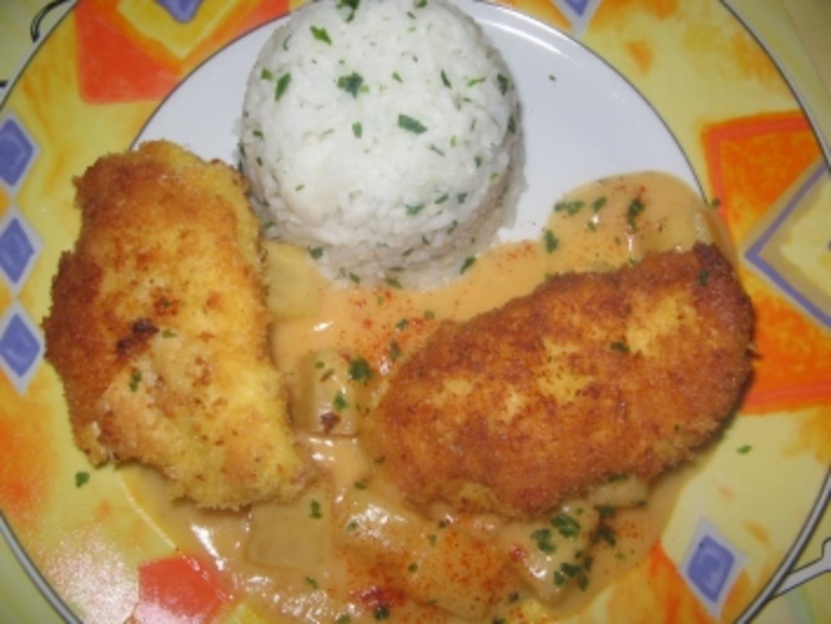 Bilder für Hähnchen-Schnitzel in Ananassoße - Rezept