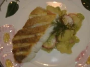 Kartoffel-Gurkensalat mit Radieschen und Zanderfilet - Rezept