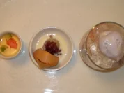 Parfait mit exotischen Früchten und Süßkartoffeln an Kokosfleisch auf Eis - Rezept