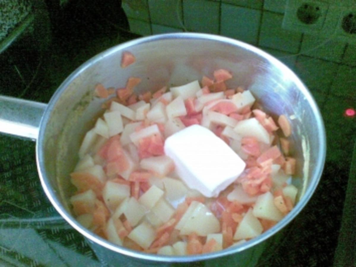 Karotten-Kartoffel-Püree mit gebratener Blutwurst - Rezept - Bild Nr. 4