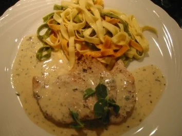 Kalbsschnitzelchen an Parmesan-Oregano-Sauce - Rezept