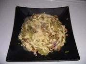 TAGLIONI  BANDNUDELN  MIT  ERBSEN  UND  BACON - Rezept