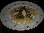 Penne con Pollo, Spinaci e Madeira - Rezept