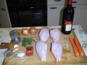 Rotweingespritzte Putenkeulen mit Salbei - Rezept