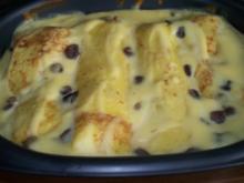Pfannkuchen-Auflauf mit Vanillecreme und Rosinen - Rezept