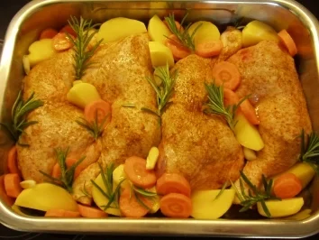 Rezept: Hühnerschlegel Sommertraum Hühnerschlegel Sommertraum - Rezept