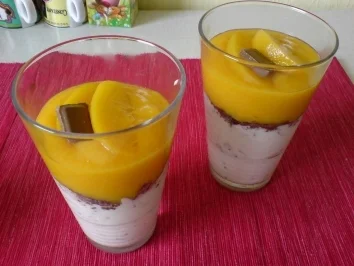 Rezept: Schokokuss-Creme mit Pfirsich Schokokuss-Creme mit Pfirsich - Rezept