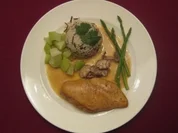 Honig-Huhn in Rumsoße - Rezept