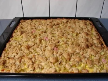 Rhabarberkuchen mit Quark und Streusel - Rezept - Bild Nr. 2