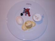 Brownies, Limetten-Prosecco-Gelee, geeistes vom Kaffee und weiße Mousse au chocolat - Rezept