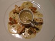Scampi in Café de Paris-Butter mit Senffrüchten an Calvadossorbet - Rezept