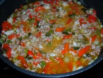 Rezept: Hack........Asiatische Hackpfanne mit Gemüse Hack........Asiatische Hackpfanne mit Gemüse - Rezept