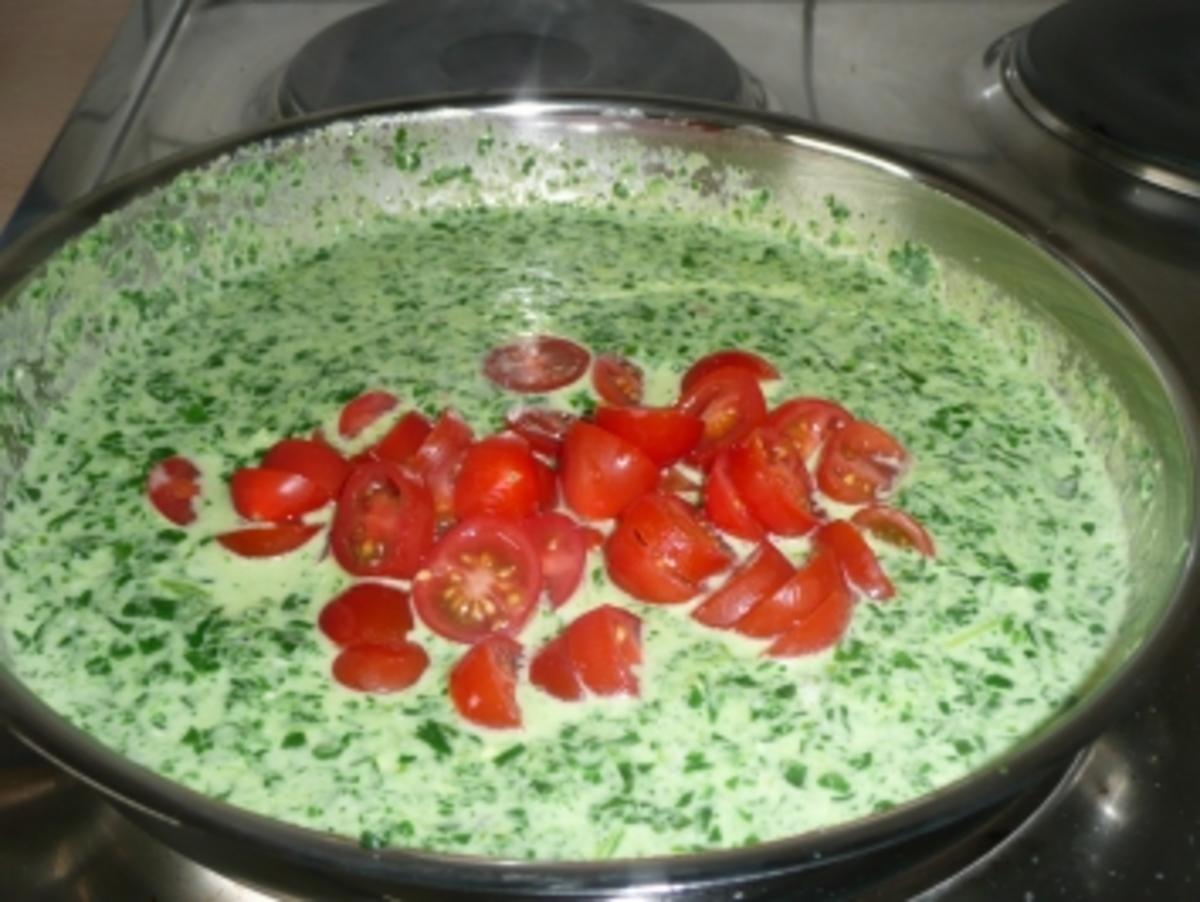 Orecchiette mit Spinat,Sahne,Rouquefort,Tomaten und Chilli - Rezept - Bild Nr. 4