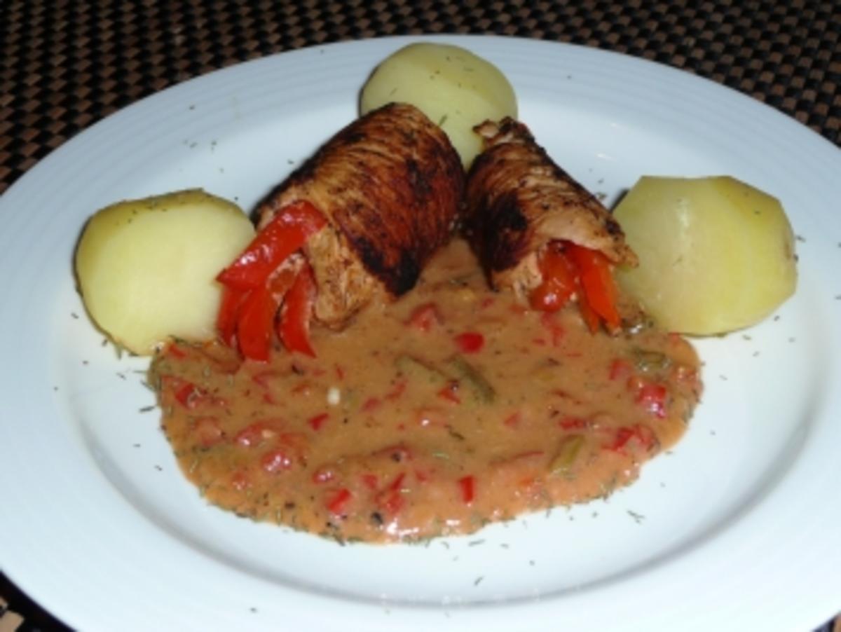 Putenröllchen mit Frischkäse Füllung - Rezept - kochbar.de