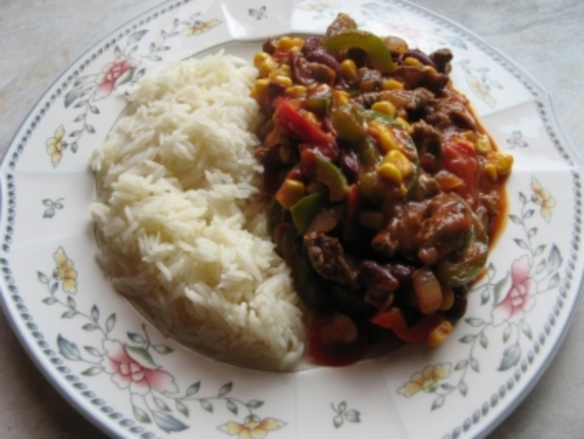 Mexikanische Gemüsepfanne mit Reis - Rezept