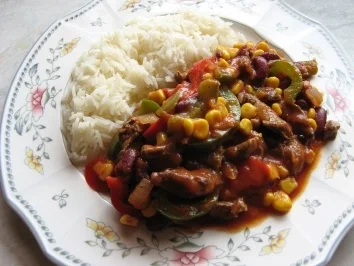 Mexikanische Gemüsepfanne mit Reis - Rezept - Bild Nr. 2