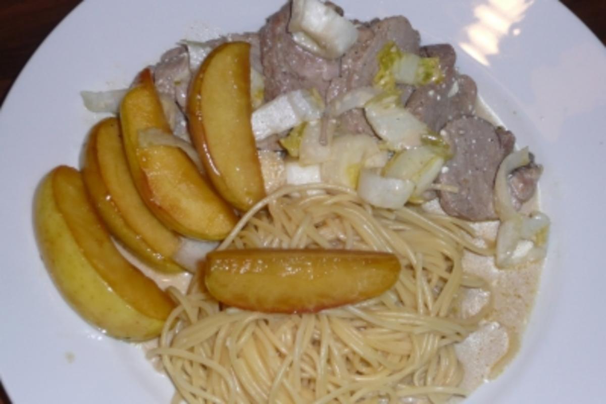 Schweinlende in Apfel-Sherry-Soße - Rezept