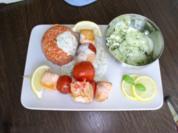 Lachsspieße mit Tomatenreis - Rezept