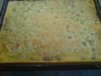 Rhabarber-Blechkuchen mit Vanilleguss - Rezept - Bild Nr. 5