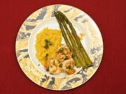 Safranrisotto mit Gambas und Spargel (Gülcan und Petra Kamps) - Rezept