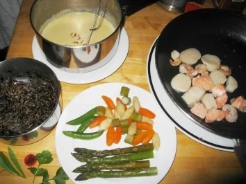 Navarin von Jakobsmuschelnm mit tourniertem Gemüse , grüner Spargel & wilden Reis - Rezept - Bild Nr. 2