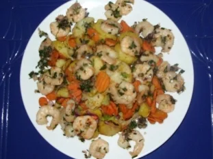 Garnelen-Kartoffel-Gemüsepfanne - Rezept - Bild Nr. 2