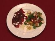 Carpaccio von roter Beete, Feldsalat, karamellisiertem Speck (Tanja Wenzel) - Rezept