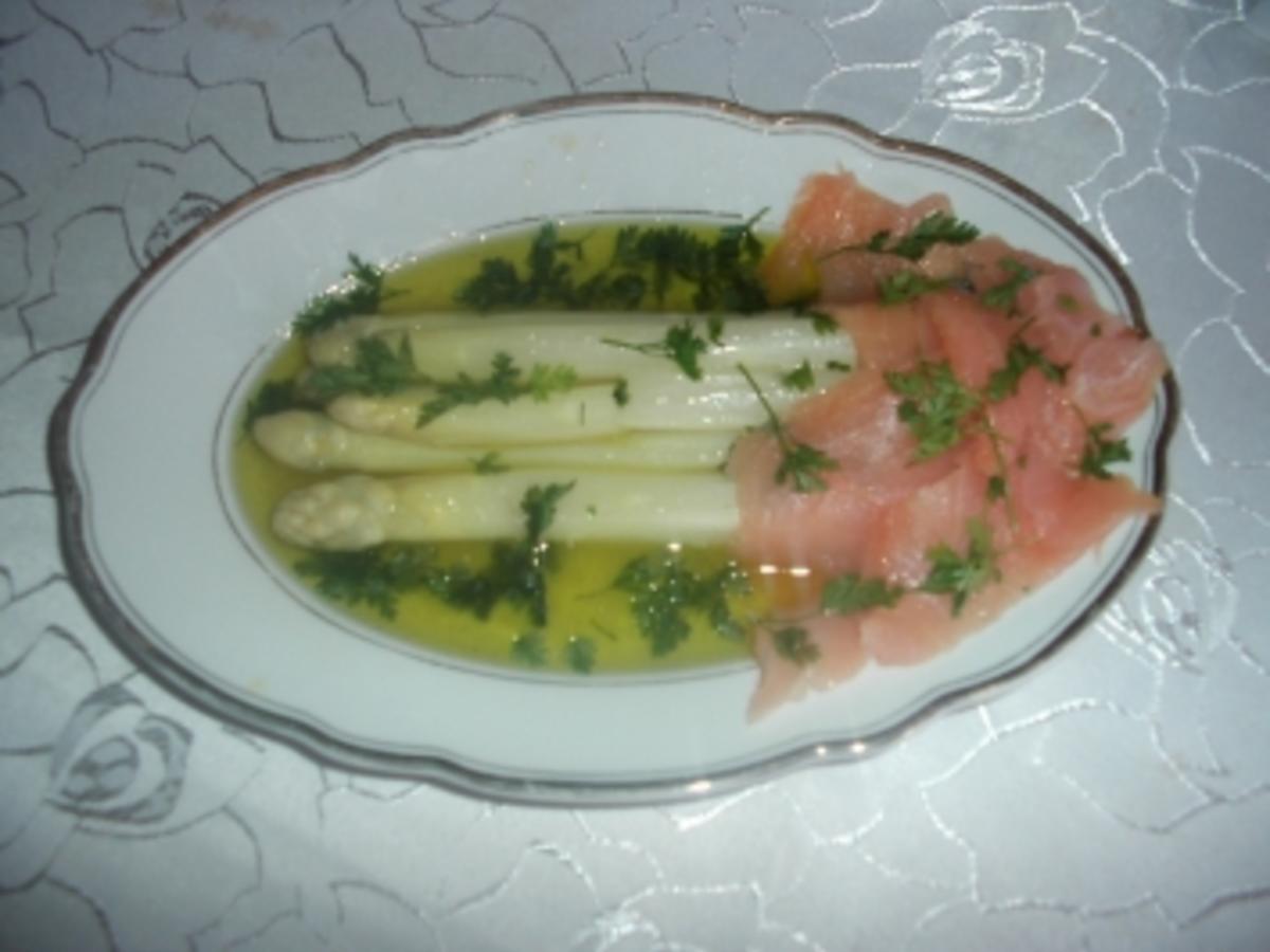 Marinierter Spargel mit Graved Lachs - schnell &amp; einfach - 62 kcal/100g
