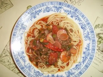 Spagetti mit Radieschen - Rezept